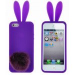 Wholesale iPhone 5 5S 3D Bunny Case with Stand Up Tail (Purple)